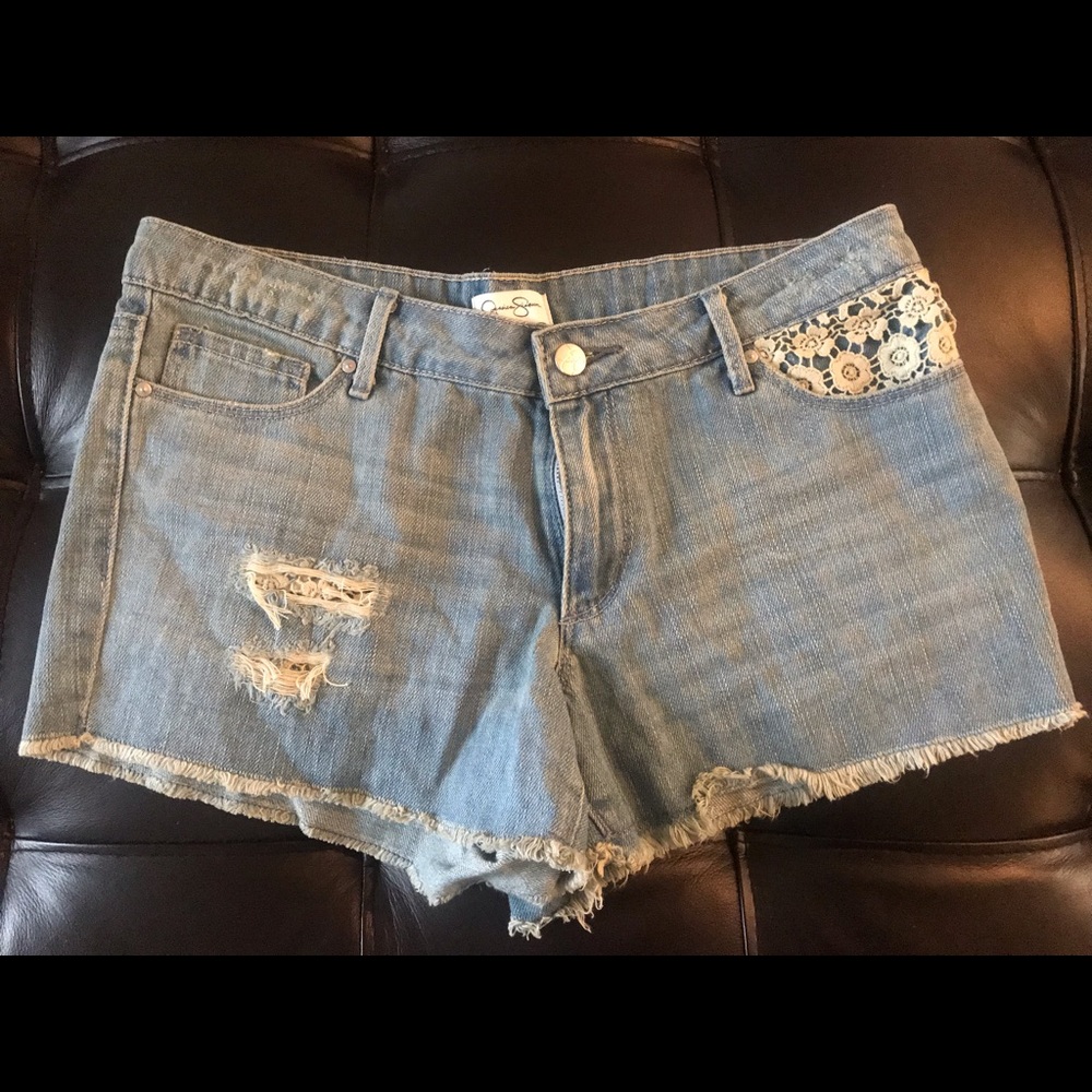 Jessica Simpson Lace Denim Shorts